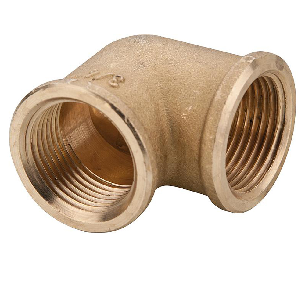9008103-01 90° Messing Winkel 3/8" bis 1 1/4" - DN10 bis DN32 Innengewinde Messingwinkel