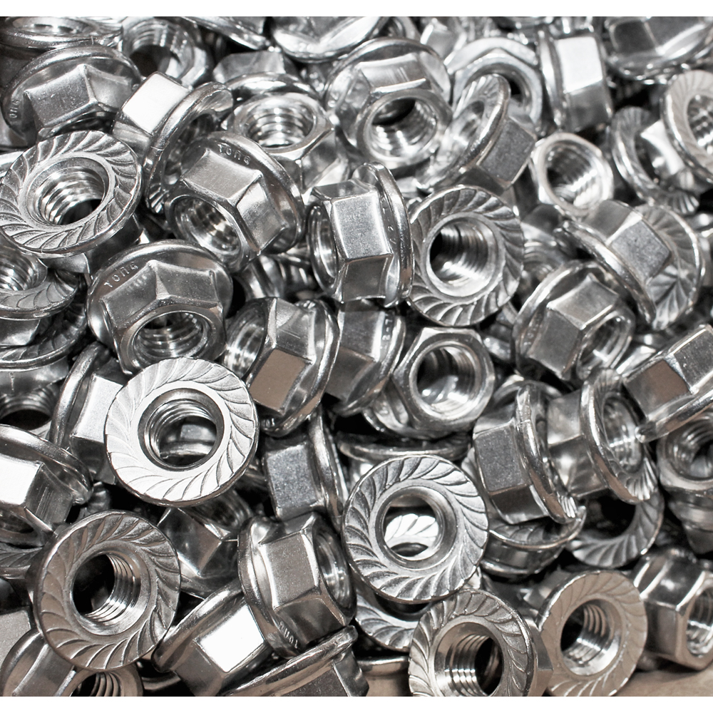 4147-Set Flanschmutter M10 Sperrverzahnung A2 Edelstahl DIN6923