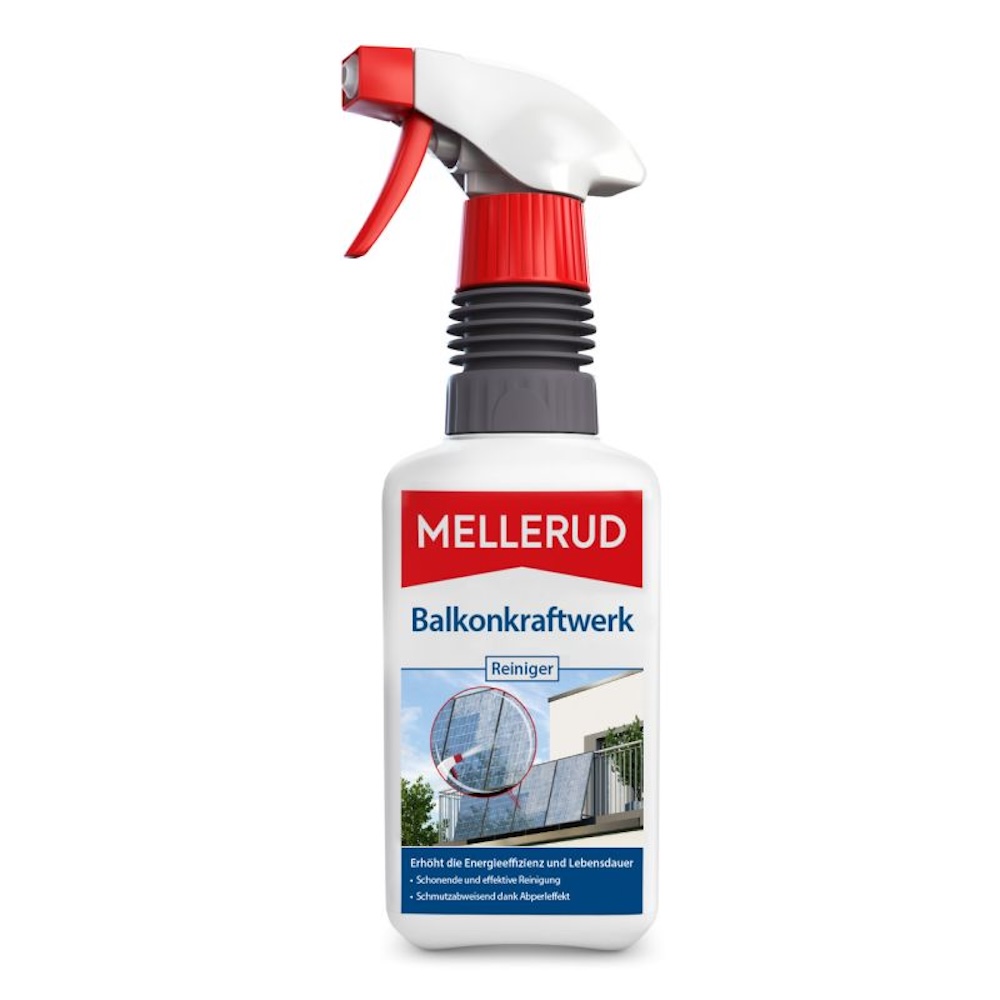 Mellerud Balkonkraftwerk Reiniger 0,5 l – gebrauchsfertiger Reiniger für Balkonkraftwerke