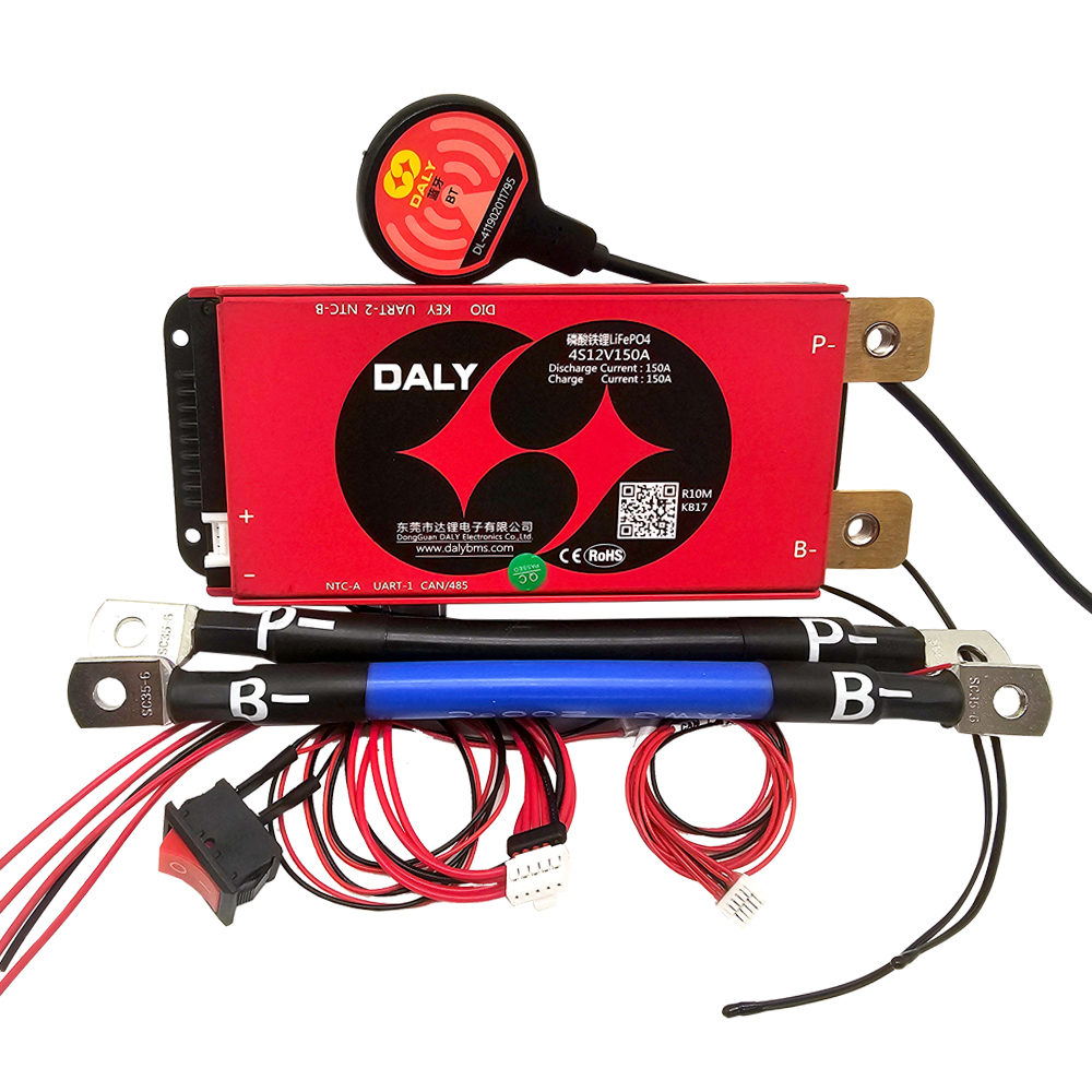 DALY Smart BMS LiFePO4 4S 12V 150A Battery Protection Board UART/RS485/CAN Balancing USB Bluetooth - 0% MwSt.