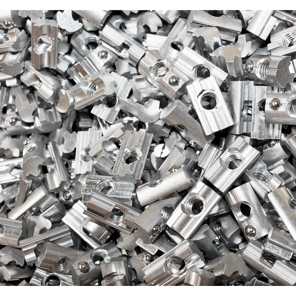 9431209011-Set Nutensteine M8 Nut8 einschwenkbar Federkugel Steg für Aluprofil