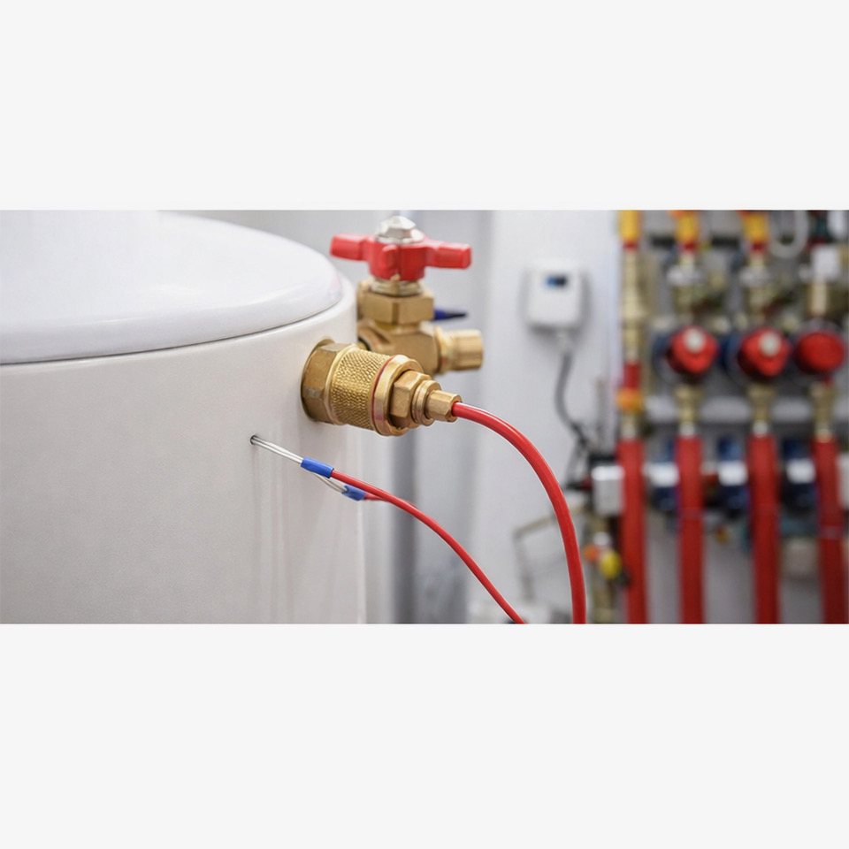 PT1000 Temperatursensor 200 °C – Speicher-, Kollektor- & Solarfühler, IP65, Edelstahl V4A, Silikonleitung 2–20 m für Heizungs-, Klima- & Solarsysteme