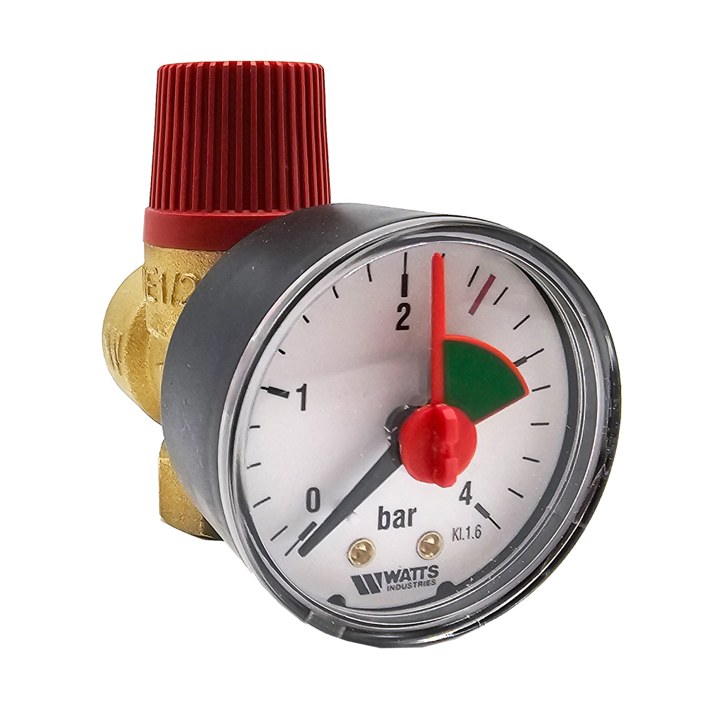 9001609-01VQdn9eNl2GsaU 2,5 bar Membran-Sicherheitsventil Überdruckventil Heizung mit Manometer SVM