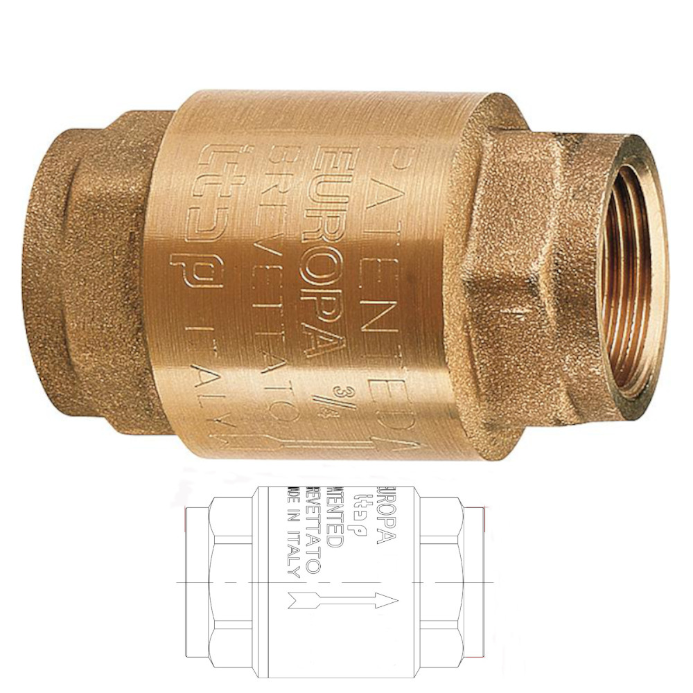 9087091-01 Rückschlagventil -Europa- 3/8" bis 2" Innengewinde Schwerkraftbremse