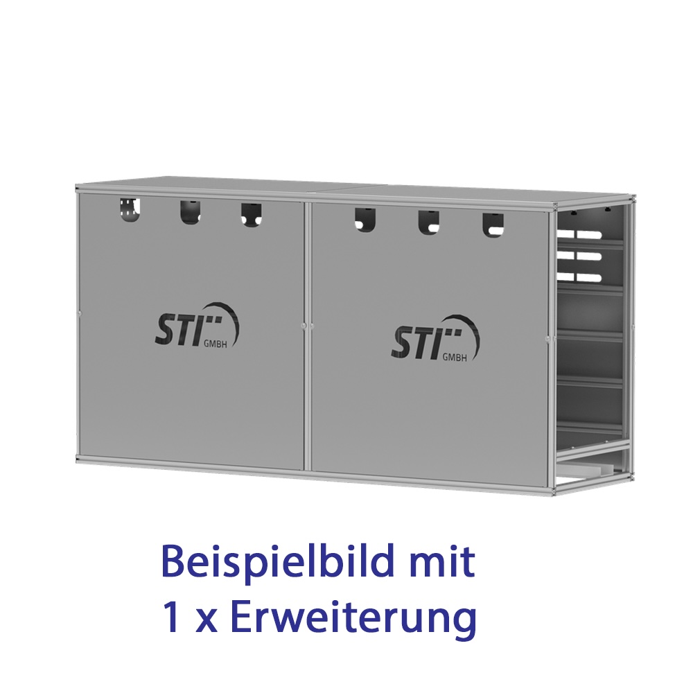 STI Wechselrichterunterstand Größe L aus Aluminium – Profi-Wetterschutz für PV-Wechselrichter & Batteriespeicher, belüftet, individualisierbar