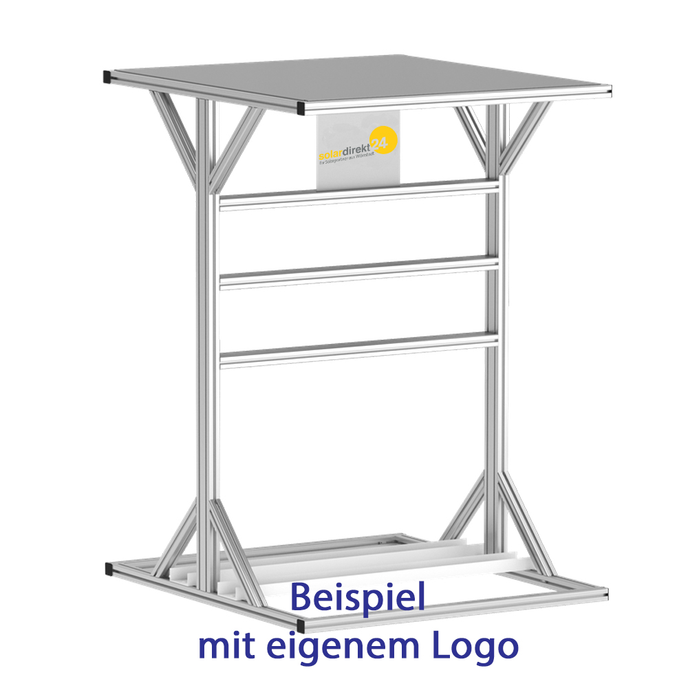 Wechselrichterunterstand DUO – Offene Aluminium-Schutzkonstruktion mit Dach für zwei Wechselrichter, stabiler Profilrahmen, modular erweiterbar