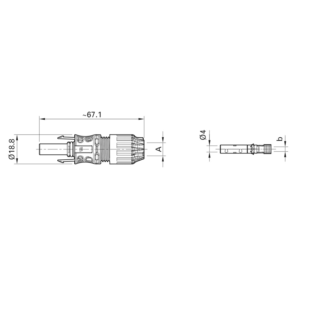MC4-Evo2 Stecker Steckverbinder PV-KBT4-EVO 2A/6I - 0% MwSt