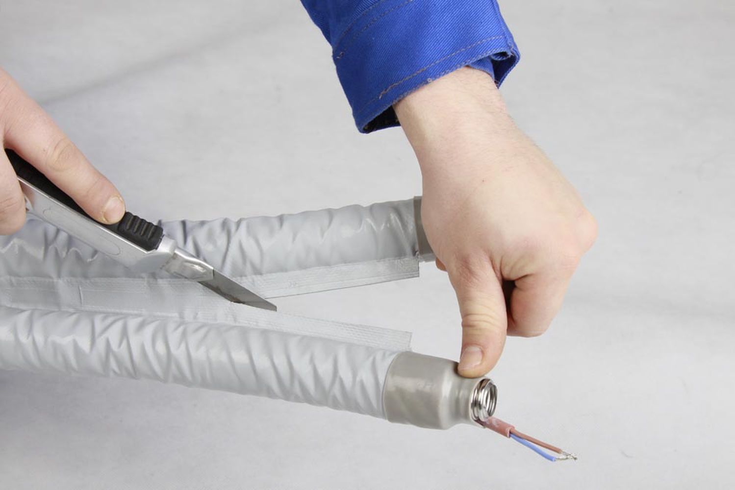 DN20 Nanosun Solarleitung mit 5mm Aerogel Isolierung Edelstahlwellrohr - 1M -B-Ware  