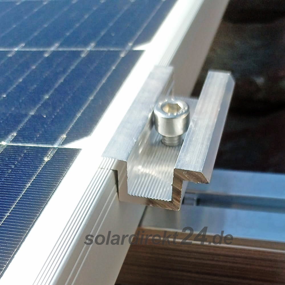 Mittelklemme-02 2er-Set Mittelklemme für 30-50 mm Module schwarz inkl. 40mm Schrauben - 0% MwSt