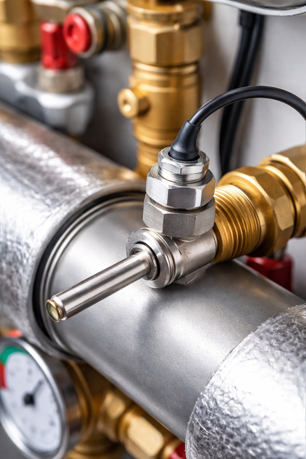 Tauchhülse 1/2 Zoll Edelstahl – Für PT1000 & Kabelfühler, korrosionsbeständig, bis 160 °C, inkl. Druckschraube & Silikondichtung