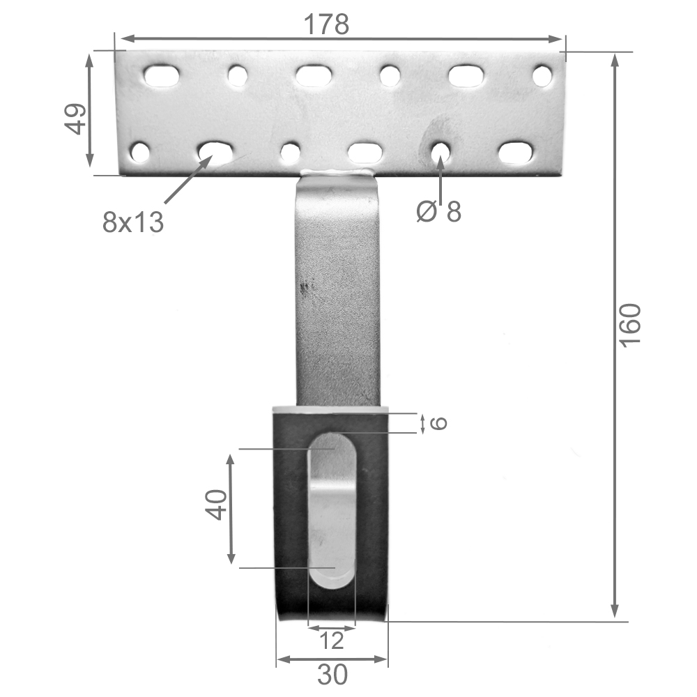 3326-TZ-01 Dachhaken Edelstahl für Dachsteine, Dachziegel und Dachpfannen