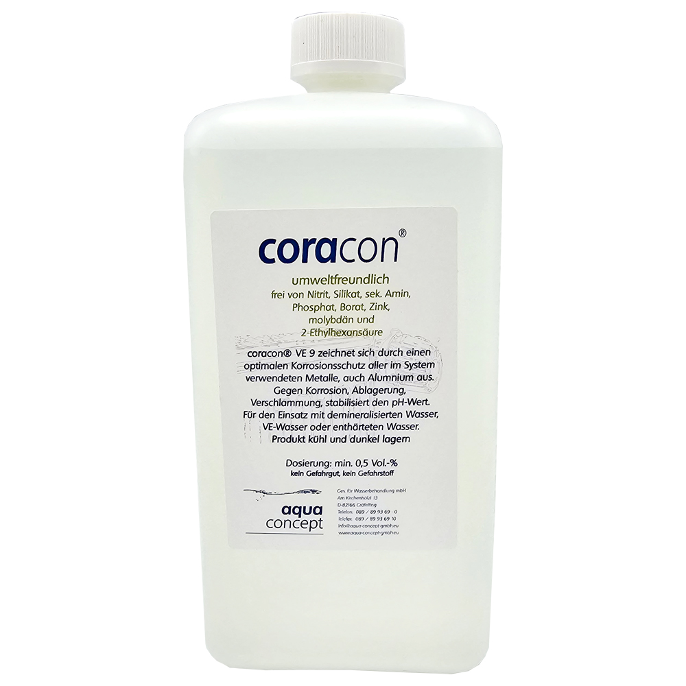 VE9-02 1 Liter Coracon VE 9 Heizungsschutzkonzentrat für Heizungsanlagen Neuanlagen Ökologisch CO2-neutral