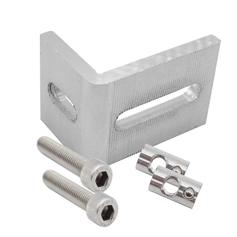Winkel-Set01 Set Kreuzverband Winkel für Aluprofil inkl. Schrauben + Nutensteine Kreuzverbinder