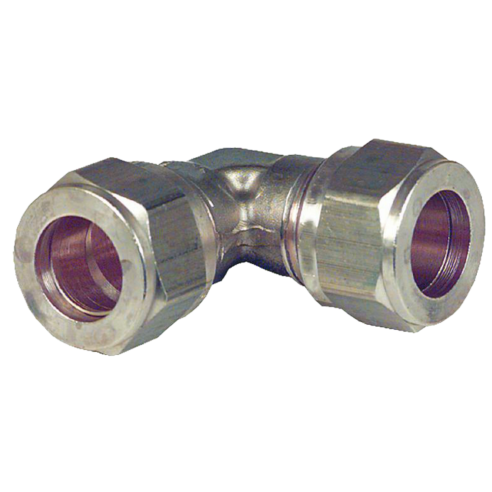 9010616-01 Klemmringverschraubung Winkel 90° 10 bis 28 mm Messing Klemmring Schraubfitting