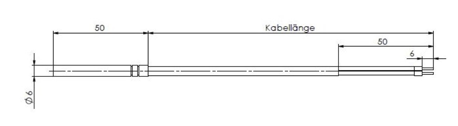 KBTF-01 PT1000 Temperatursensor 105°C 1,5m bis 20m Speicherfühler Kollektorfühler Solarfühler