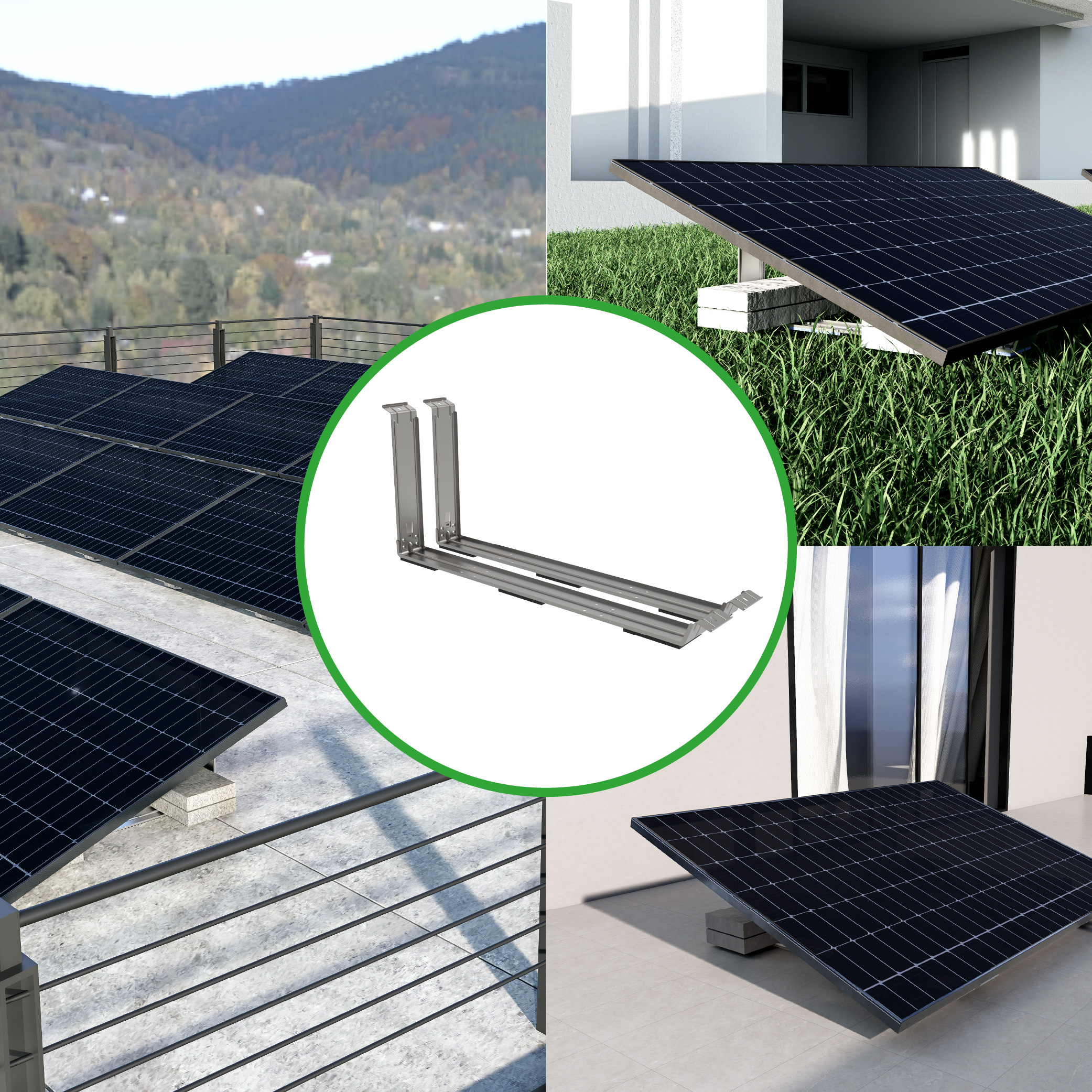 Flachdach PV-Montagesystem 20° für 2 Solarmodule – Photovoltaik Unterkonstruktion Solarhalterung für Dach, Terrasse & Freifläche
