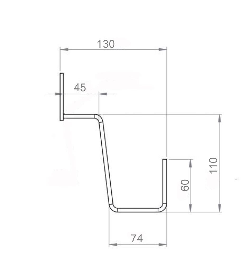 3326-TZ-02 Dachhaken Edelstahl für Dachsteine, Dachziegel und Dachpfannen