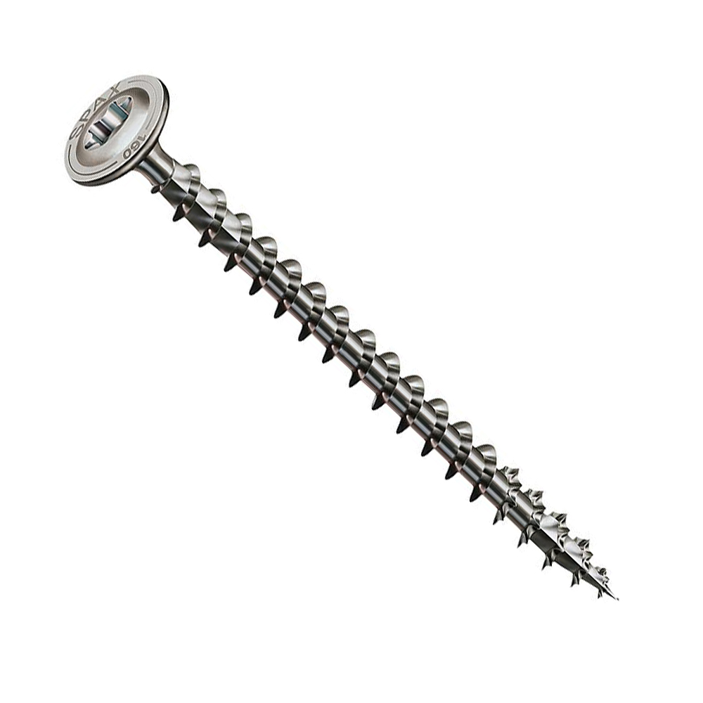 943208-01 Tellerkopf Schraube 8 x 80 mm Vollgewinde T-STAR plus T40 A2 Edelstahl rostfrei 4CUT