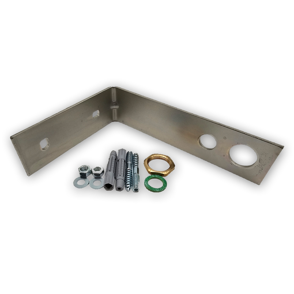 Wandhalterung für Ausdehnungsgefäße inklusive Kappenventil mit Ablasshahn