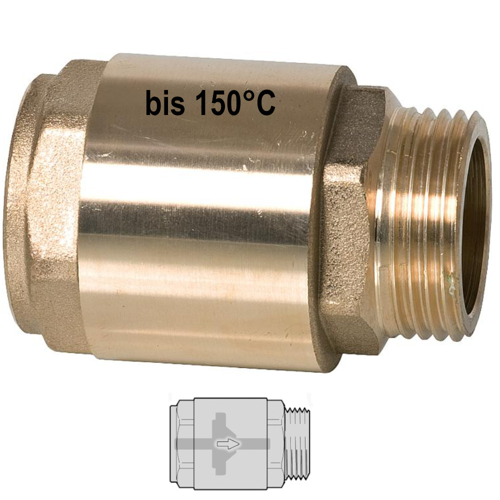 9060510-01 Rückschlagventil IG zu AG 3/8" bis 1 1/4" bis 150 °C Schwerkraftbremse Solar geeignet