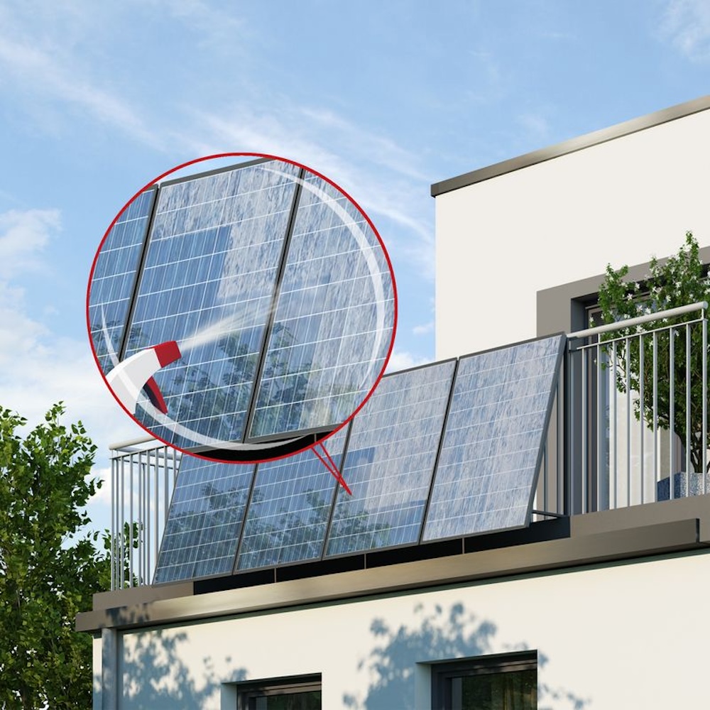MELLERUD Balkonkraftwerk Reiniger 0,5 l Sprühflasche – streifenfreier PV-Reiniger mit Abperleffekt für Solarmodule aus Glas & Kunststoff