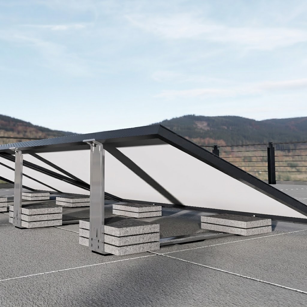Flachdach PV-Montagesystem 20° für 2 Solarmodule – Photovoltaik Unterkonstruktion Solarhalterung für Dach, Terrasse & Freifläche