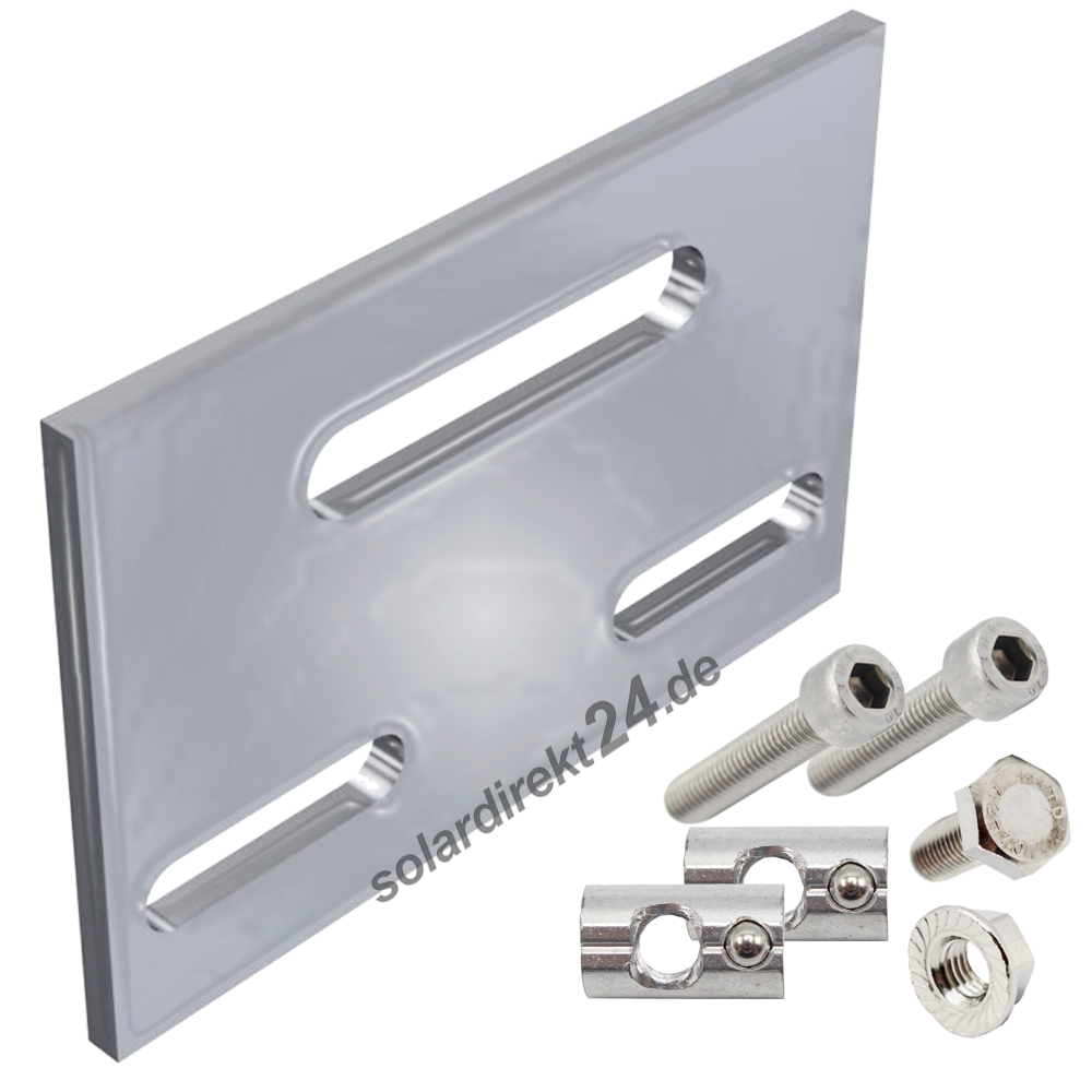 9701-Set-01 Kreuzverbandplatte für Aluprofil inkl. Montagematerial Verbinder Kreuzverbinder