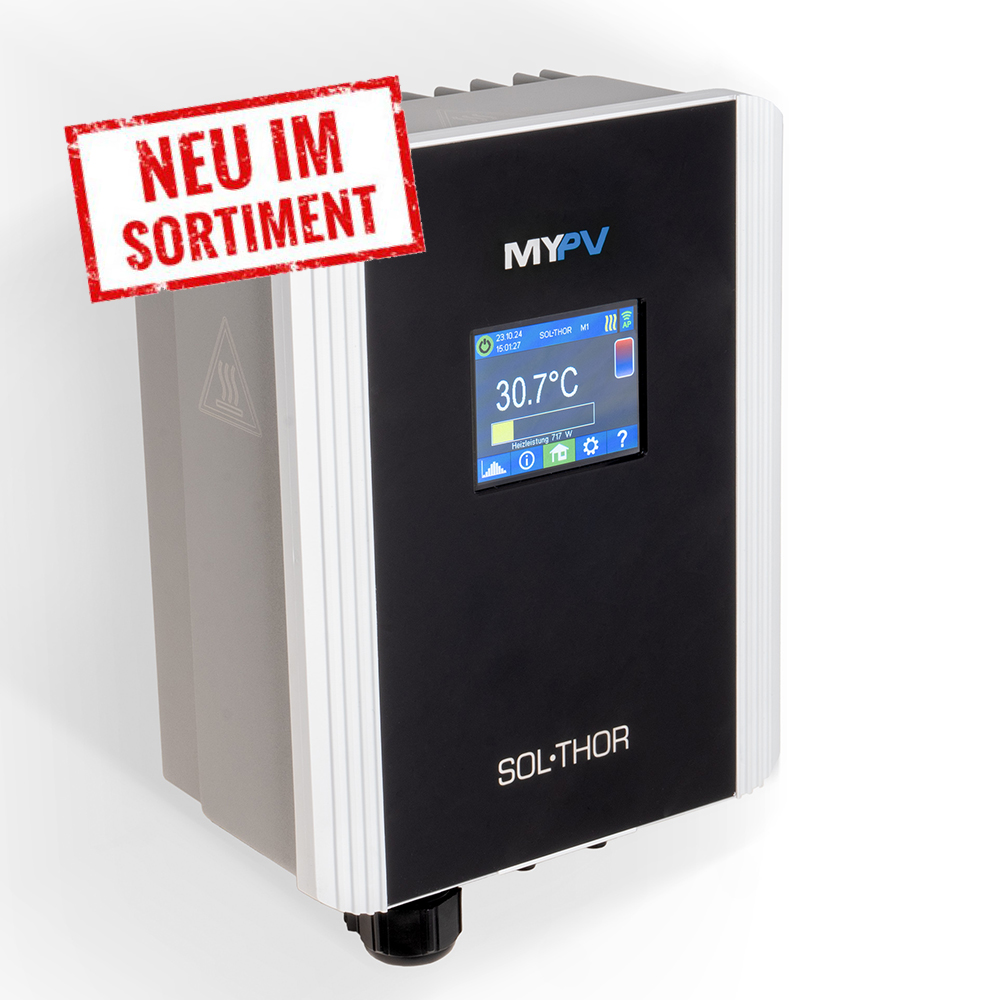 MyPV SOL•THOR PV Power Manager Warmwasser mit Solarstrom ohne Wechselrichter MyPV SOL•THOR PV Power Manager Warmwasser mit Solarstrom ohne Wechselrichter