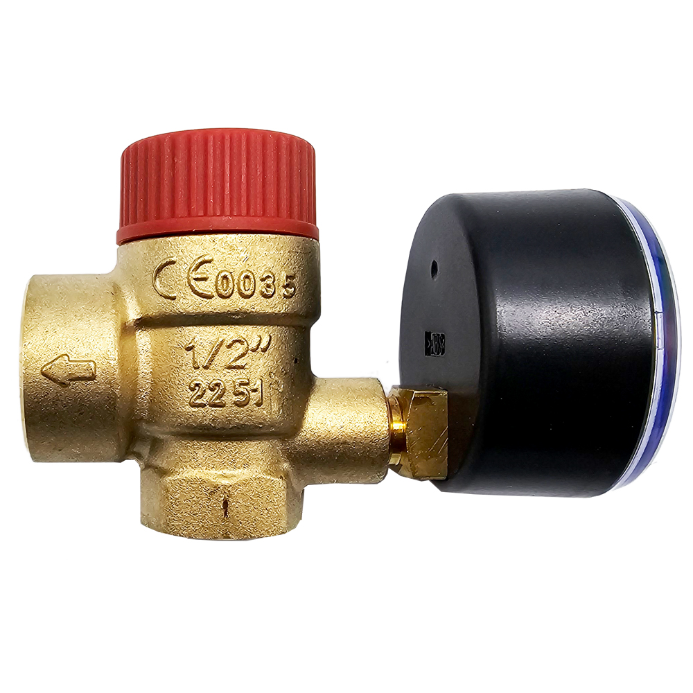 9001610-02 3,0 bar Membran-Sicherheitsventil Überdruckventil Heizung mit Manometer SVM