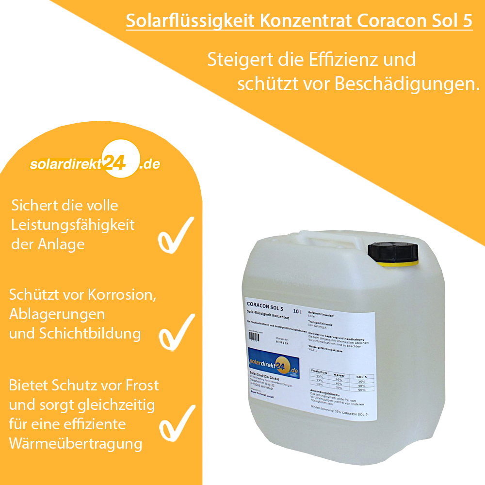Coracon Sol 5 Solarflüssigkeit Konzentrat -36°C Solarliquid