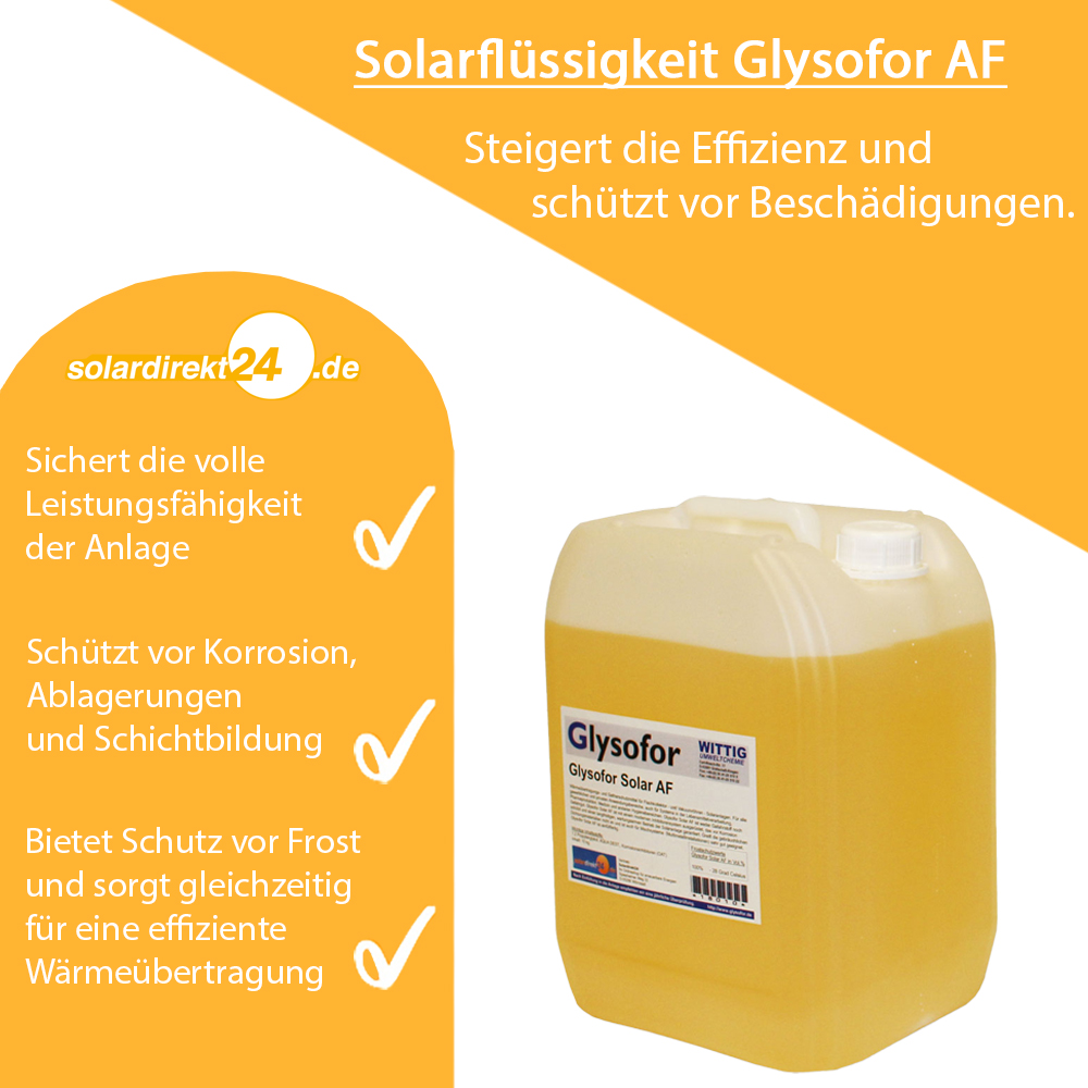 Solarflüssigkeit Glysofor AF -28°C Solarliquid Frostschutz Solaranlage Solarflüssigkeit Glysofor AF -28°C Solarliquid Frostschutz Solaranlage