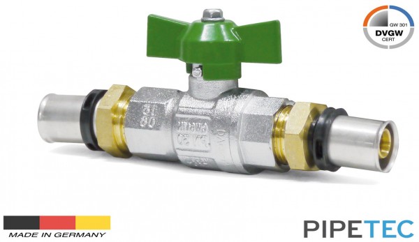 Pipetec Press - Kugelhahn 26x3mm (Sanitär), DVGW, TH, Pressfitting