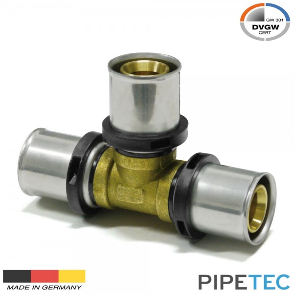 Pipetec Press - T-Stück 20x2mm, DVGW, TH Profil, Pressfitting